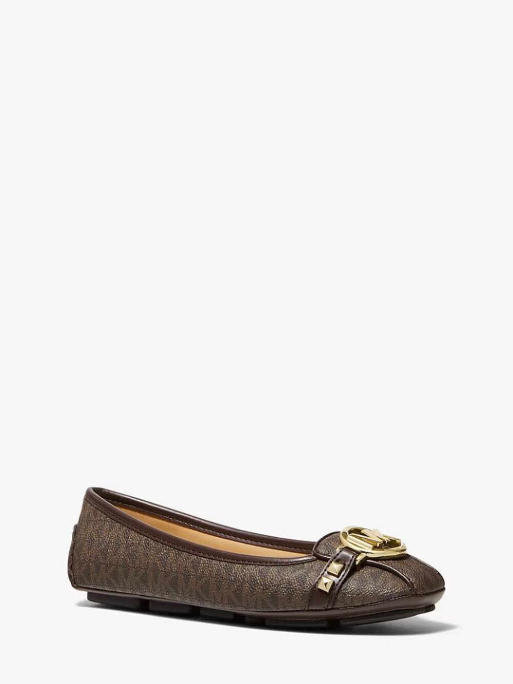 MICHAEL Michael Kors Fulton Studded Logo Moccasin In Brown Size 7M